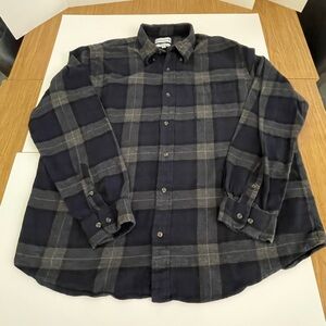 Saddlebred Men's Dark Blue and Gray Plaid Flannel Shirt XXL